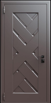 Входная термодверь с металлофиленкой и порошковым окрашиванием RAL 8019 (тип №2)